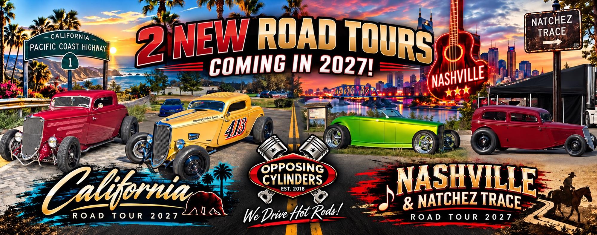 2 New Road Tours Coming in 2027 - California Road Tour and Nashville & Natchez Trace Road Tour